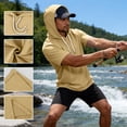 thumbnail image 2 of Men’s Lightweight Hooded T-Shirt, Breathable Short Sleeve Pullover for Workout & Daily Wear Khaki XXXL, 2 of 8