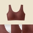 thumbnail image 4 of mihongmao Jelly Bra Bandeau Bra Ladies Comfortable No Steel Ring Breathable Woman Plus Size Bra Woman Underwear Coffee 4X, 4 of 6