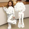 thumbnail image 4 of Grblisyd Outfits for Girls Casual Long Sleeve Cute Cartoon Print Sweatershirt and Flared Pants 2 Pieces Fall Winter Set Size 7-8 Years, 4 of 5