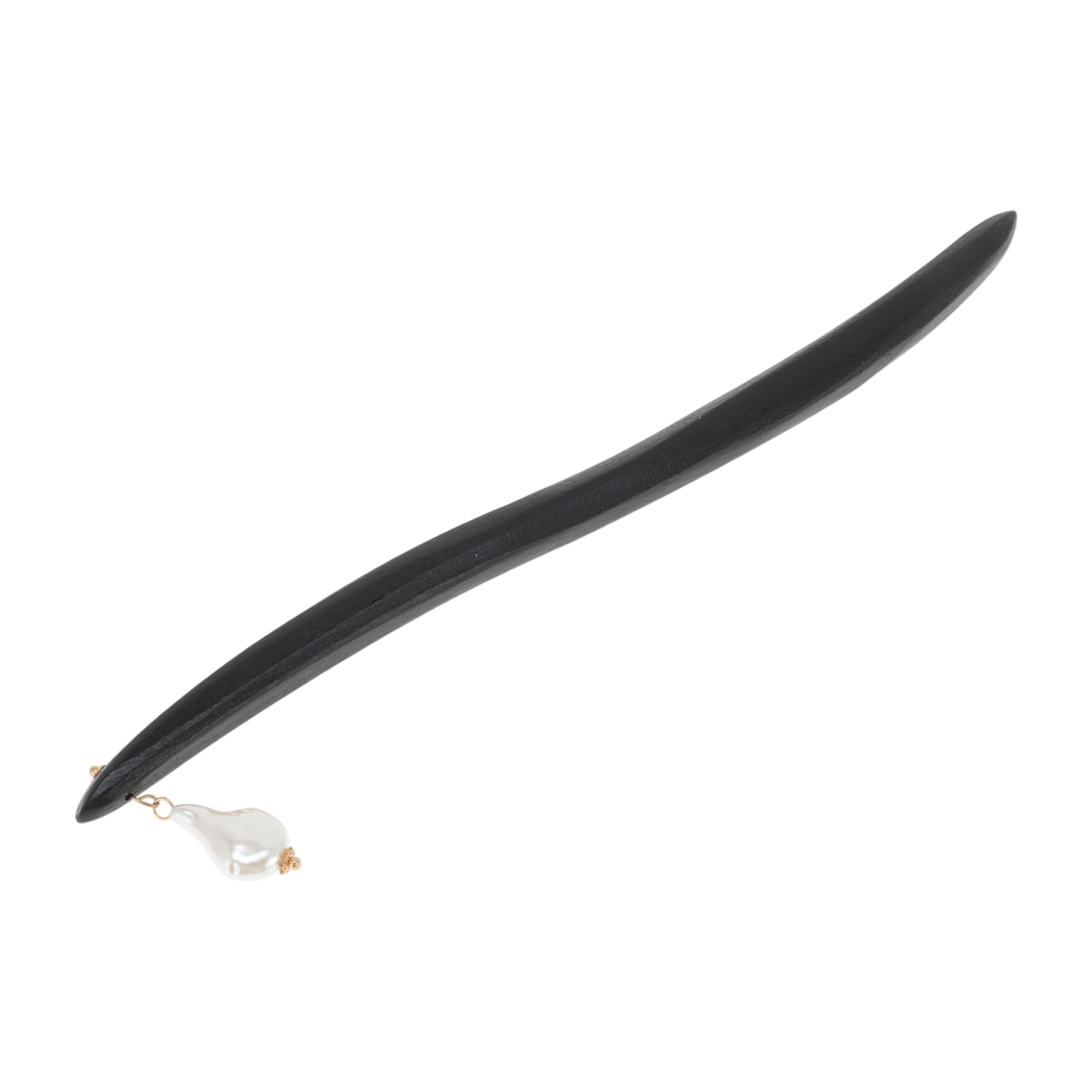 Unique Bargains Faux Pearl Hair Chopstick for Women Black White 1 Pc