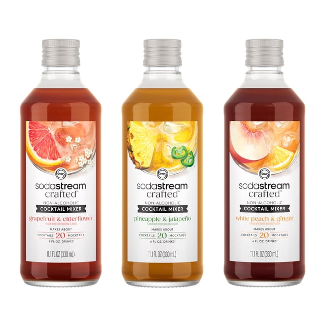Mezcladores de cócteles hechos a mano para bebidas Sodastream, variedad de 330 ml, 3 unidades