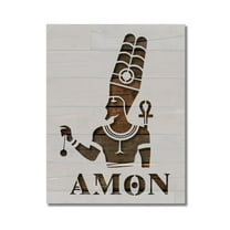 Ancient Egyptian God Amon Stencil Template Reusable 8.5 x 11 Inches for Painting on Walls, Wood, Arts and Crafts by Stencilville