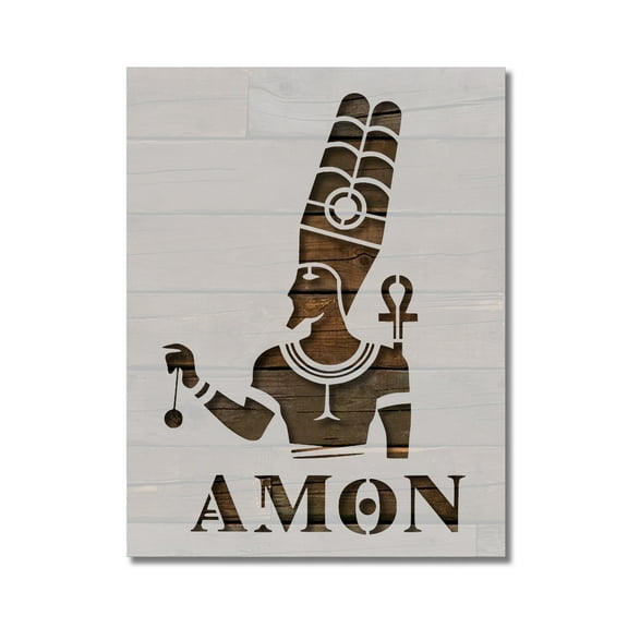 Ancient Egyptian God Amon Stencil Template Reusable 8.5 x 11 Inches for Painting on Walls, Wood, Arts and Crafts by Stencilville