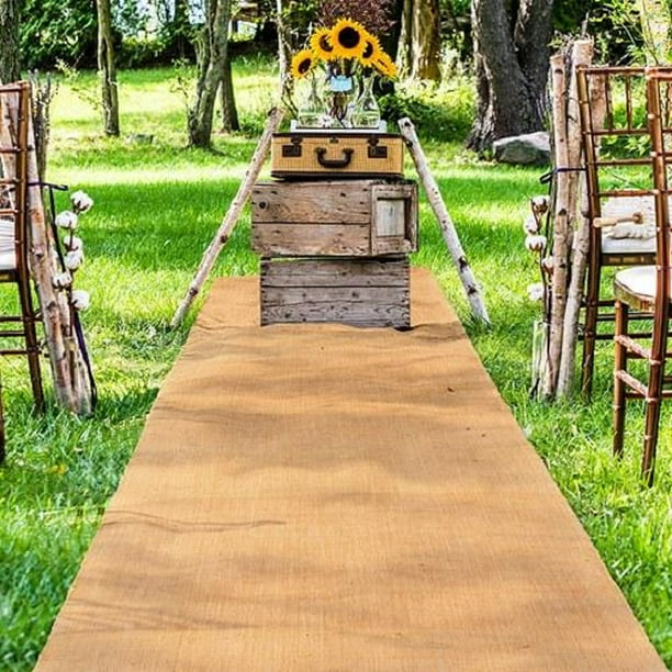 Efavormart 36 x 100ft All Natural Jute Burlap Aisle Runner Natural