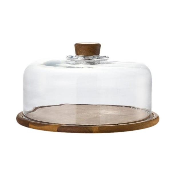 Servidor redondo de madera para postres con bandeja para servir, almacenamiento multifuncional para quesos 31.3x17.5cm
