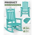 thumbnail image 4 of SUUNYN Set of 2 Oversized Outdoor Rocking Chairs, HDPE All-Weather Patio Rockers with High Back, 380lbs Heavy Duty, Lake Blue, 4 of 9