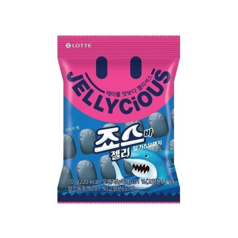 【S-low 】Jelly BeanTHEBARBAROCKETS Lotte Korea Jellycious Gummy Fruit Jelly - Jaws Bar Gummy