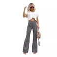 thumbnail image 4 of Pantalones elegantes de pana de color puro para mujer, pantalones ajustados, pantalones casuales de cintura alta, 4 of 6