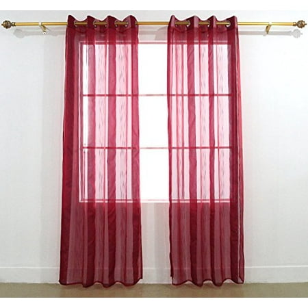sheer vertical panels curtains voile chenille grommet striped deconovo woven