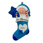 Baby`s First Christmas Boy Ornament