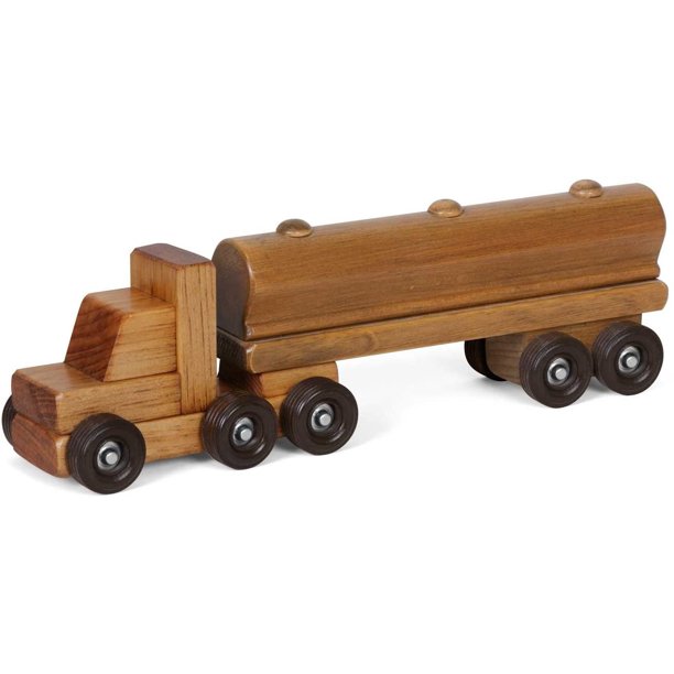AmishMade Wooden Semi Tanker Truck Toy