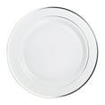 thumbnail image 6 of " OCCASIONS " 80 Plates Pack,(40 Guests) Heavyweight Premium Wedding Party Disposable Plastic Plates Set -40 x 10.5'' Dinner + 40 x 7.5'' Salad / Dessert (White & Silver Rim), 6 of 8