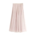 thumbnail image 3 of Nituyy Womens Full Length Elastic Waist Pleated Beach Maxi Chiffon Summer Long Skirt Big Hem Double Layer, 3 of 4