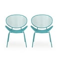 thumbnail image 4 of GDF Studio Poynes Outdoor Metal Mesh Shell Chairs, Set of 2, Matte Teal, 4 of 8