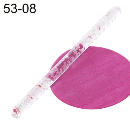 

Meizhencang Flower Moon Star Embossing Rolling Pin DIY Dough Cookie Pizza Decorating Roller