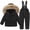 Black, variant on Toddler Girl Snowsuit 2 Piece Set, Hooded Down Jacket Winter Coat + Windproof Snow Bib Pants, Skiing Suit for Kids 1-6 Years, Warm Insulated Outwear Set