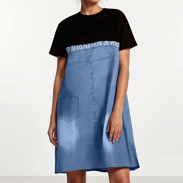 WILLBEST Vestido Midi Informal De Verano Para Mujer, Fluido, Cómodo, Para Uso Diario, Cuello En V, Sin Mangas, Corte Holgado, Diseño De Moda, Collar A Juego