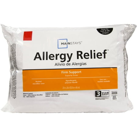 Mainstays Allergy Relief Hypoallergenic Down Alternative Pillow, 1 (Best Down Alternative Pillows)