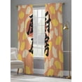 thumbnail image 4 of Kitchen Sheer Curtains 2 Panels Set Japanese Style Yellow Ginkgo Leaves Orange Sheer Window Curtains Light Filtering Rod Pocket Voile Drapes for Bedroom Living Room 52"X84", 4 of 8