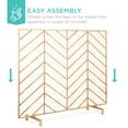 thumbnail image 6 of Best Choice Products 38x31in Single Panel Handcrafted Iron Chevron Fireplace Screen w/ Distressed Finish - Gold, 6 of 8
