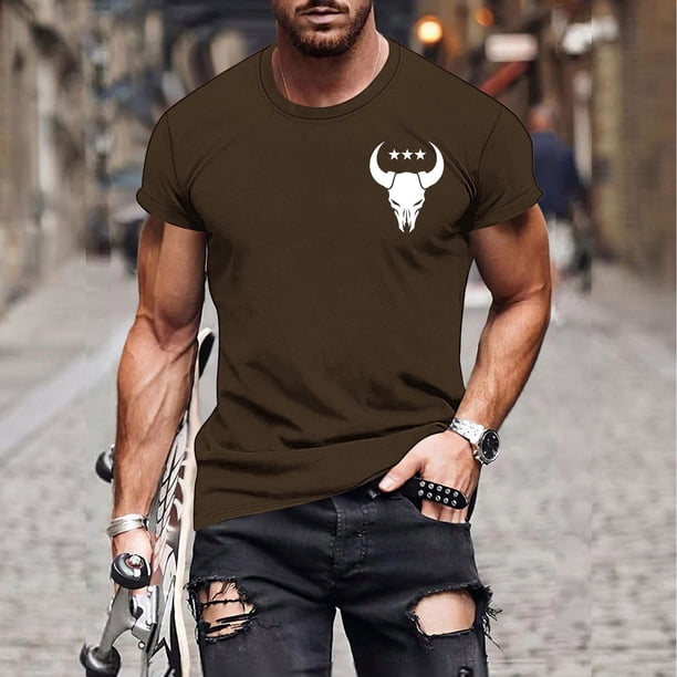 Tops para hombre, blusas y camisas de cuello redondo y manga corta para hombre, camisetas casuales de moda para hombre, blusas deportivas de cuello redondo y manga corta, blusas de poliéster para homb