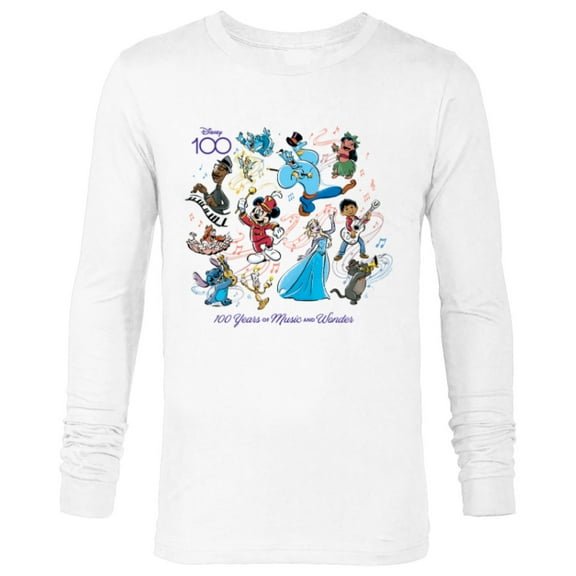 Disney 100 Years of Music and Wonder Full Color D100 - Long Sleeve T-Shirt for Men - Customized-White