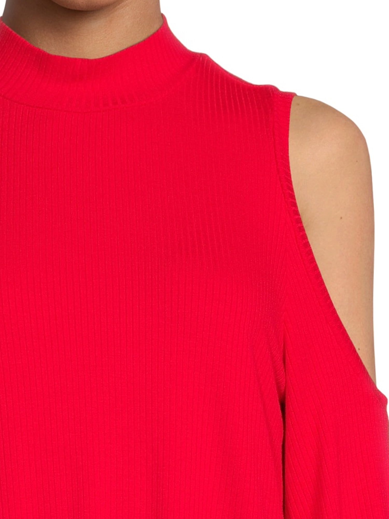 Cyrus Womens Cut-Out Mock Neck Top with Long Sleeves