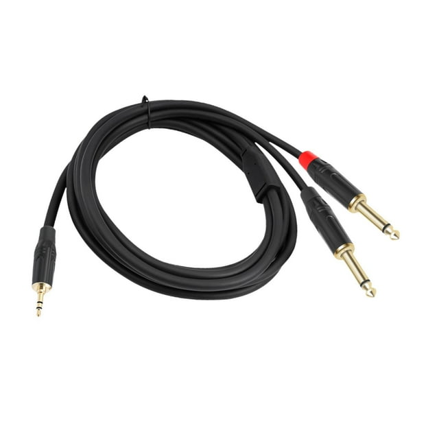 3.5 mm hasta el doble adaptador estéreo de cable divisor de 6.35 mm con cable de audio de blindaje para laptop , 300cm 300 cm