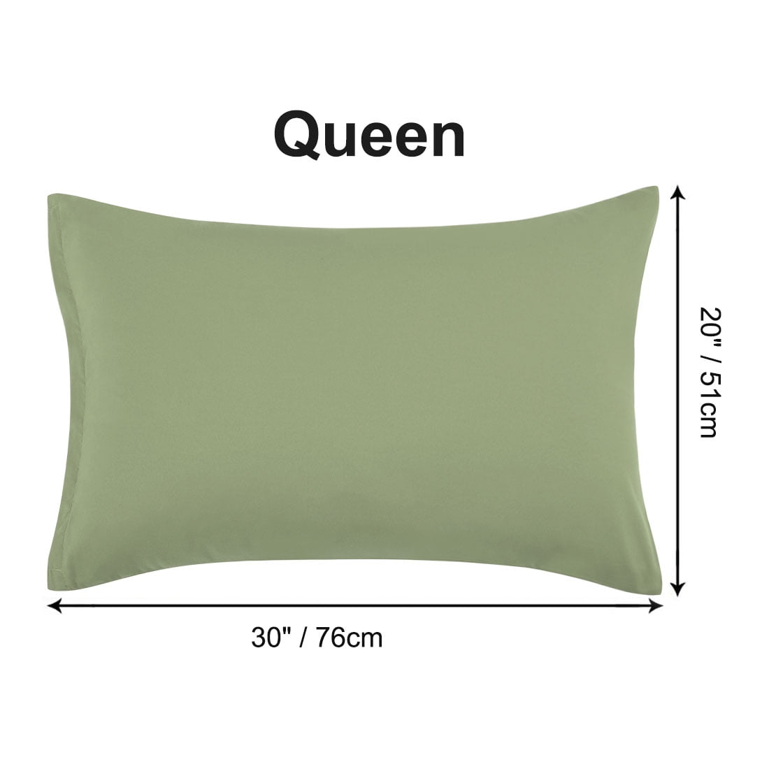 Unique Bargains 2-Piece Soft Microfiber Pillowcases, Queen, Sage