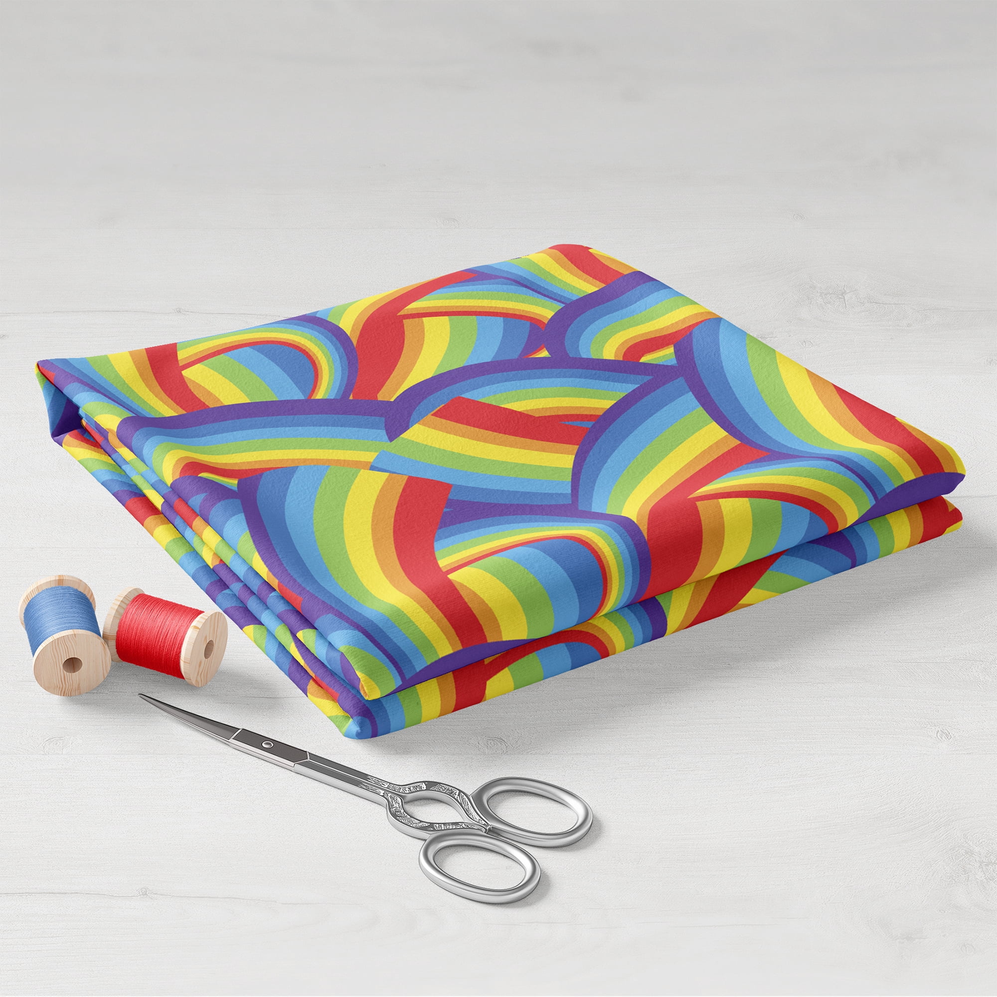 Fabric Editions Create It 18"x21" Cotton Rainbow Sky Precut Sewing & Craft Fabric, Multicolor 10 Pieces