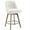 Linen / Off White - 【Set of 1 】- 26" Seat Height, variant on WOOW DEPOT 26" Swivel Bar Stools Large Seat Set of 2, Upholstered Linen Fabric w/ Mid-Back Wood Legs, Modern Armless Island Counter Barstools Kitchen Pub Chair, Sand