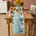 thumbnail image 2 of Teal Coastal Table Runner 90 Inches, Summer Beach Starfish Shell Coral Nautical Bed Runner Dresser Scarves Tabletop for Indoor Outdoor Parties/Ceremony/Banquet, 13" x 90", 2 of 8