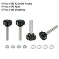 thumbnail image 4 of Uxcell 4 Set Male Thread Head Knurled Clamping Knobs Thumb Screws with Nuts Washers Black M6 x 30mm x 18mm ["304 Stainless Steel"], 4 of 5