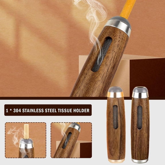 FurNest Mini Car Ashtray Anti Soot-flying Walnut Wood Cigarette G0R7 Ash Holder New