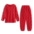 thumbnail image 6 of Dlentnea Women's Pajamas Sets Fleece 2 Piece Comfy Loungewear Winter Warm Fuzzy Sleepwear for Winter, 6 of 7