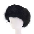 thumbnail image 2 of D-GROEE Warm Winter Hat Winter Faux Fur Ladies Hat Soft Fluffy Cozy Warm Unisex Headband Hat for Winter Outdoor Activities Elastic Anti-slip Ski Hat, 2 of 6