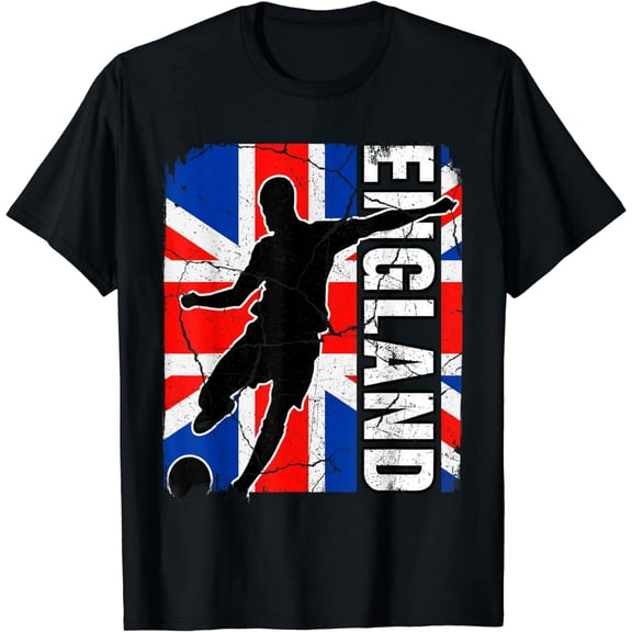 England Soccer Team British Flag Jersey Football Fans T-Shirt