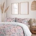 thumbnail image 2 of Ambesonne Flowers Down Alternative Quilt Comforter, Floral Spring Vibes Print, Full, Soft Blue Pale Pink Peach, 2 of 5