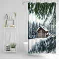 thumbnail image 4 of Christmas Holiday Fabric Shower Curtains,Winter Wonderland Forest Waffle Bath Curtain,Farmhouse Xmas Stall Size Shower Curtain for Kids Bathroom Decor Waterproof with Hooks,72x72 Inch, 4 of 6