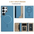 thumbnail image 6 of Allytechgroup Case for Samsung Galaxy S24 Ultra,2-in-1 Detachable Card Holder Magnetic RFID Blocking Wallet [Compatible with MagSafe] Stand PU Leather Cover with Credit Card Slots/Cash Slot,Lightblue, 6 of 13