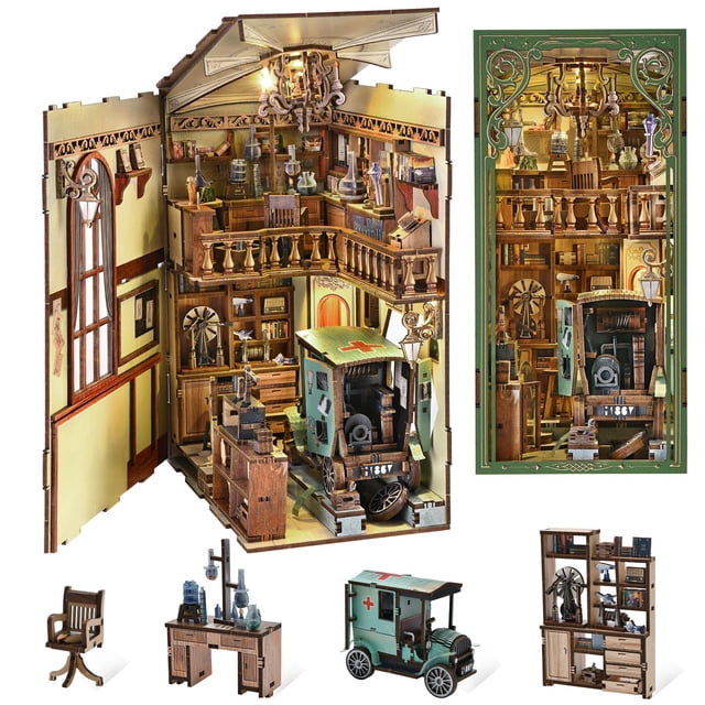 Kit de rincón para libros en miniatura CCCDF Radium Lady Scene