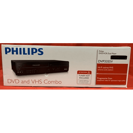 Philips DVD/VCR Combo Player - Progressive Scan, Hi-Fi Stereo VHS, Compression formats MPEG1 & MPEG2, Dolby Digital, Rem