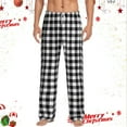 thumbnail image 2 of Christmas Pajama Pants for Men Women Funny PJ Pant Plaid Color: Black Size: XXL, 2 of 4