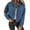Blue, variant on Corduary Jackets for Womens Elastic Cuff Button Drop Shoulder Soft Coats Comfort Workout Outwear with Chest Pockets