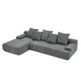 thumbnail image 6 of 110" Compressed Sofa, Modular Sectional Sofa with Pillows, L-Shape Sofa with Free Combination, Sofa in a Box, No Assembly (Velvet, Grey), 6 of 7