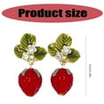 thumbnail image 5 of YIEMEEN Stylish Strawberry Earrings 3D Simulated Fruit Ear Rings Jewelry Accessories, 5 of 10