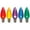 Multicolor, variant on Vickerman Multi-Colored Ceramic C9 LED Replacement Bulb, 5 per Bag