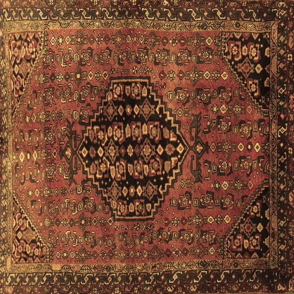 Ahgly Company Indoor Square Persian Brown Traditional Area Rugs, 6' Square