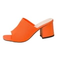 thumbnail image 3 of Women's Knit Mule Heels for Women Trendy Open Toe Stretch Knit Chunky Heel Sandals Comfortable Slip On Block Heel Dress Shoes Summer Fashion Plus Size Wide Width Black Shoes for Women, 3 of 10