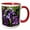 Red/White, variant on 3drose, Purple Pansies Spread of Purple Flowers, 11oz Two-tone Red Mug